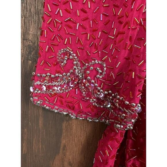 Alyce Design Pleasant Top Shirt Sequins Sprinkles Red Pink Womens Large Vintage - Picture 2 of 6